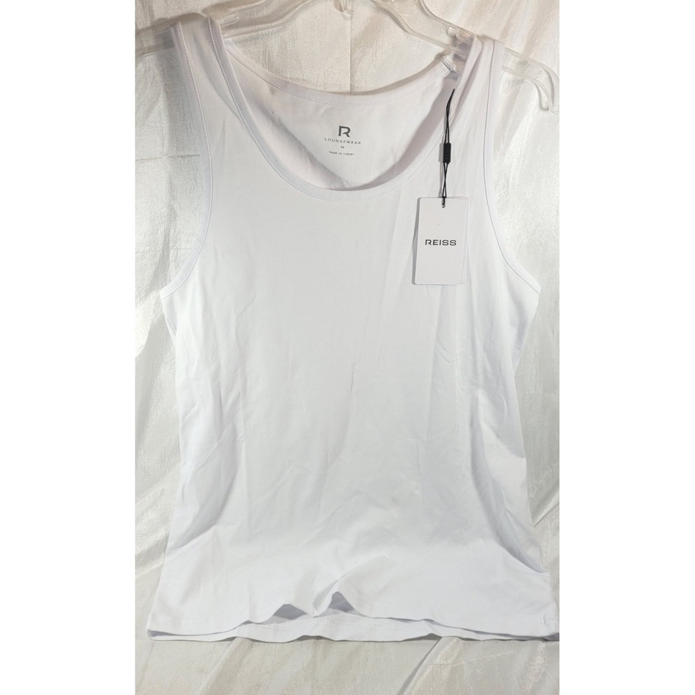 Reiss Loungewear Men's Vinnie Cotton Stretch Vest Tank Top - White - Medium